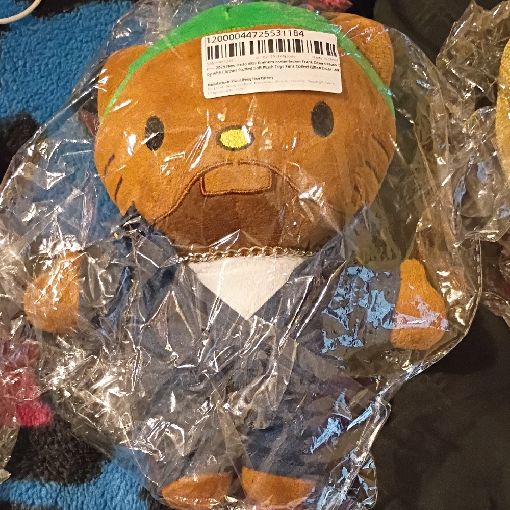 Brown Bear Plush Toy with Green Headband